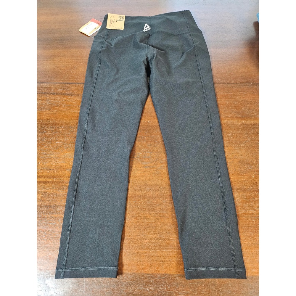 Reebok Skinny Capri High Rise Leggings Gray Training Pants Small NWT